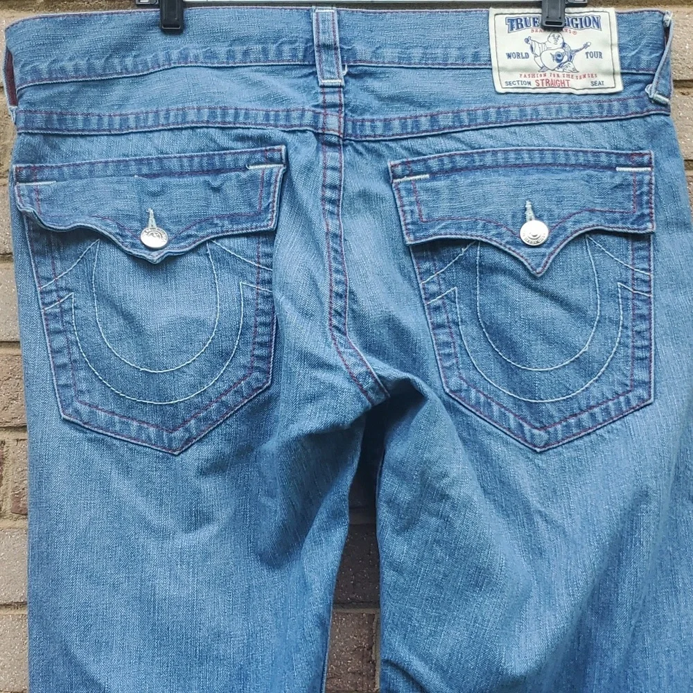 True Religion Jeans Straight with Flap Pockets Dragonfish Size 38